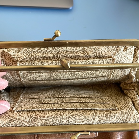 Hobo wallet. Vintage.  Brown leather. - Picture 6 of 7